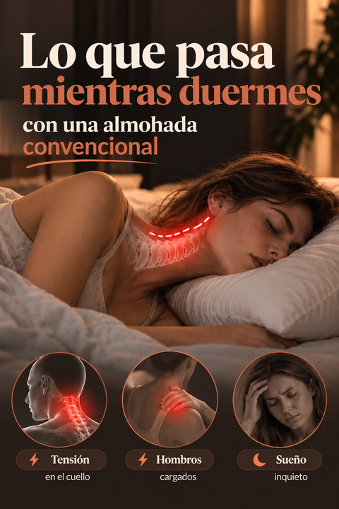 Ilustración del apoyo con una almohada convencional